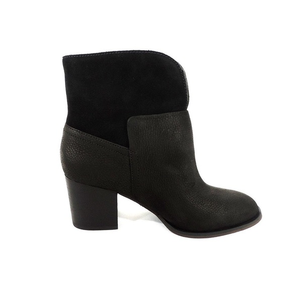 NWT NINE WEST Dale Nubuck 100% Leather Women’s Booties size 8 dark gray/black - Picture 9 of 11
